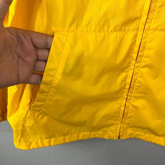 VTG  EBTEK Sac Jacket Mens XS Yellow Hooded Vented Full Zip Windbreaker Hiking - Picture 5 of 14